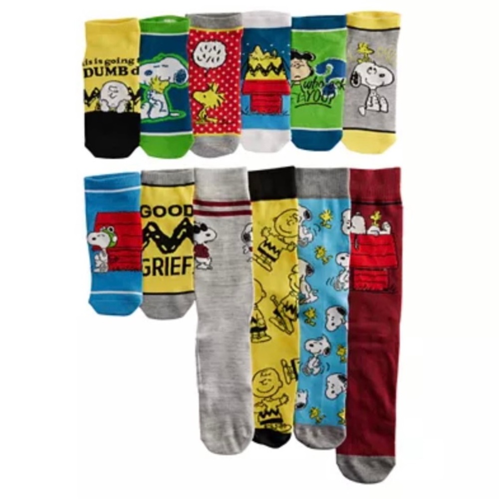 12 days of socks, adult size, Peanuts New in Box